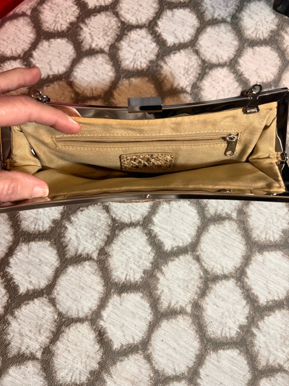 Metallic Gold Python-Texture Evening Shoulder Bag - Picture 5 of 8